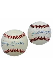 Mickey Mantle & Joe DiMaggio Single-Signed OAL Baseballs