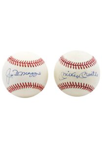 Mickey Mantle & Joe DiMaggio Single-Signed OAL Baseballs