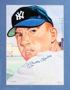 Mickey Mantle NY Yankees Autographed LE Dvorak Print