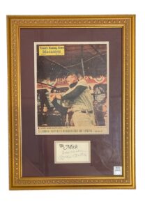 Mickey Mantle NY Yankees Signed Cut Framed Display