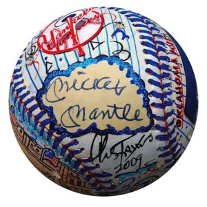 Mickey Mantle One of a Kind Single-Signed Baseball Hand Painted by Charles Fazzino