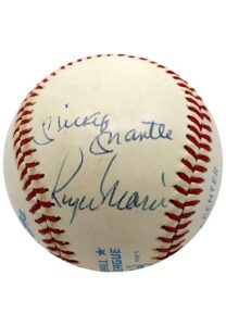 Mickey Mantle & Roger Maris Dual-Signed OAL Baseball