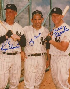 Mickey Mantle, Roger Maris & Yogi Berra Autographed Photo