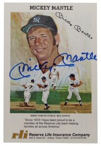 Mickey Mantle Single-Signed Advertising Piece