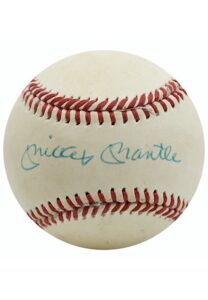 Mickey Mantle Single-Signed Baseball