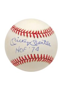 Mickey Mantle Single-Signed Baseball Inscribed “HOF 74”