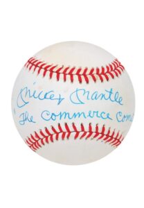 Mickey Mantle Single-Signed Baseball Inscribed “The Commerce Comet”