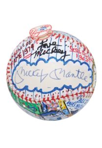 Mickey Mantle Single-Signed Charles Fazzino Art Baseball