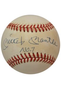 Mickey Mantle Single-Signed “No. 7” OAL Baseball