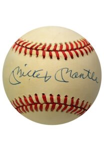 Mickey Mantle Single-Signed OAL Baseball