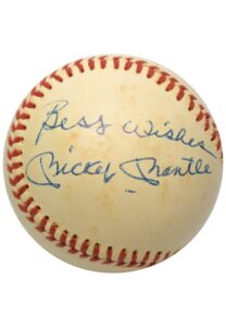 Mickey Mantle Single-Signed OAL Baseball