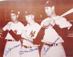 Mickey Mantle, Ted Williams & Joe DiMaggio Autographed Photo