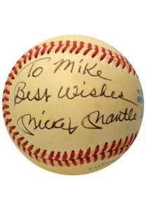 Mickey Mantle “To Mike” Single-Signed Rawlings OAL Baseball