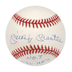 Mickey Mantle Triple Inscription Single-Signed Baseball