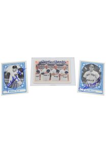 Mickey Mantle, Whitey Ford & Phil Rizzuto New York Yankees Single-Signed Baseball Cards