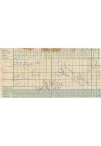 Mickey Mantle, Whitey Ford, Phil Rizzutto & Dick Conlon Autographed Golf Scorecard