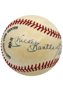 Mickey Mantle, Willie Mays & Duke Snider Multi-Signed ONL Baseball