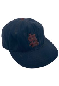 Mid 1950s Wally Moon St Louis Cardinals Game-Used Cap