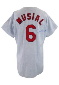 Mid 1960s Stan Musial St. Louis Cardinals Autographed Display Flannel Jersey