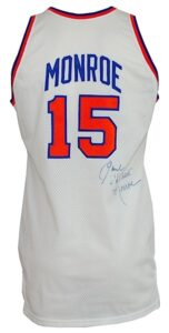 Mid 1970s Earl Monroe New York Knicks Game-Used & Autographed Home Jersey