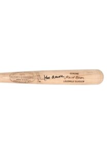 Mid 1970s Hank Aaron Atlanta Braves Game-Ready & Autographed Bat