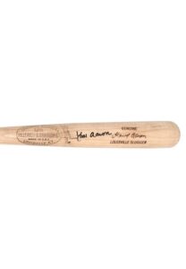 Mid 1970s Hank Aaron Game-Ready & Autographed Bat