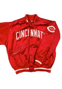 Mid 1970s Pete Rose Cincinnati Reds Player Worn Dugout Satin Jacket