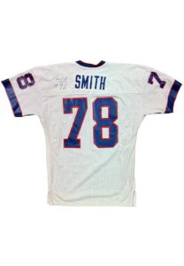 Mid 1980s Bruce Smith Buffalo Bills Rookie Era Game-Used & Autographed Jersey