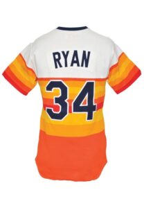 Mid 1980s Nolan Ryan Houston Astros Game-Used & Autographed Home Jersey