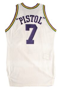 Mid 1980’s “Pistol” Pete Maravich New Orleans Jazz Team-Issued Presentation Jersey with “PISTOL” On Back