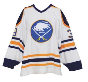 Mid 1990’s Dominic Hasek Buffalo Sabres Game-Used White Jersey