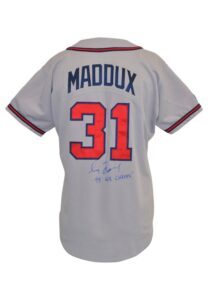 Mid 1990s Greg Maddux Atlanta Braves Game-Used & Autographed Road Jersey