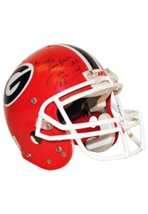 Mid 1990s Hines Ward Georgia Bulldogs Game-Used & Autographed Helmet