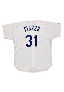 Mid 1990s Mike Piazza LA Dodgers Game-Used & Signed Home Jersey