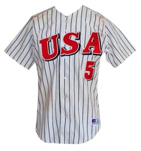 Mid 1990s Nomar Garciaparra USA Baseball Game-Used & Autographed Uniform