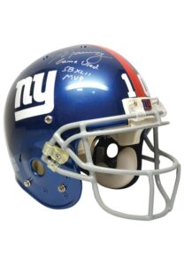 Mid 2000s Eli Manning New York Giants Game-Used & Autographed Helmet With “SB XLII MVP” Inscription