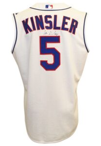 Mid 2000s Ian Kinsler, Michael Young & Gary Matthews Texas Rangers Game-Used & Autographed Jerseys