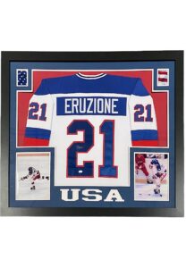 Mike Eruzione Miracle on Ice Signed Replica Jersey Framed