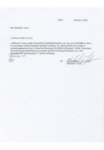 Mike Tyson Signed Promotional Contracts