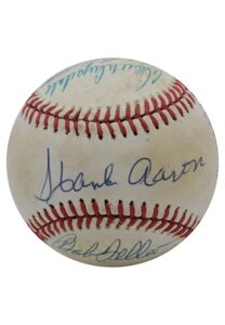 MLB & NFL Hall Of Famers & Stars Multi-Signed ONL Baseball Including Unitas, Aaron & More