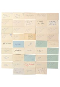 MLB Stars & Players Autographed 3×5 Index Cards Featuring Dean Chance, Bobby Bonds, Lyman Bostock, Jim Bunning, Kevin Collins & Many More