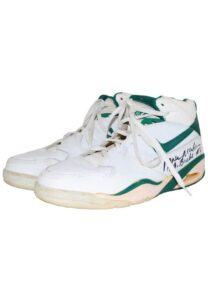 Moses Malone Milwaukee Bucks Game-Used & Twice Signed Sneakers