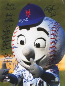 Mr. Met Photo Autographed by 37 New York Mets Greats