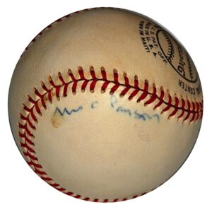 Mrs. Joan Payson Single-Signed Baseball From the Collection of Jerry Grote