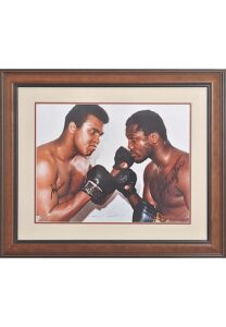 Muhammad Ali & Joe Frazier Autographed Framed Photograph