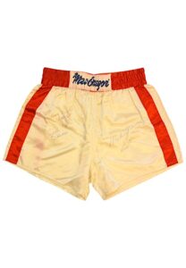 Muhammad Ali Worn Boxing Trunks Signed by Angelo Dundee & Ali with Sketch