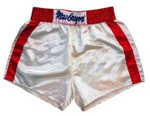 Muhammad Ali Worn Boxing Trunks Signed by Angelo Dundee & Ali with Sketch