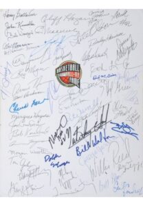 Multi Basketball HOFer Signed Sheet