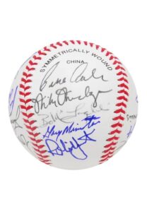 Multi-Signed Baseball With Robin Yount, Bert Campaneris & Vern Law