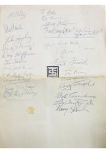 Multi-Signed Dinner Menu Featuring Appling, Stengel, Frisch & Many More